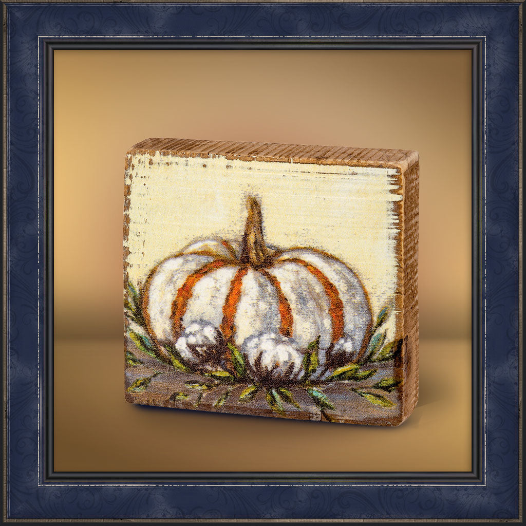 Block Sign - Pumpkin, White And Orange