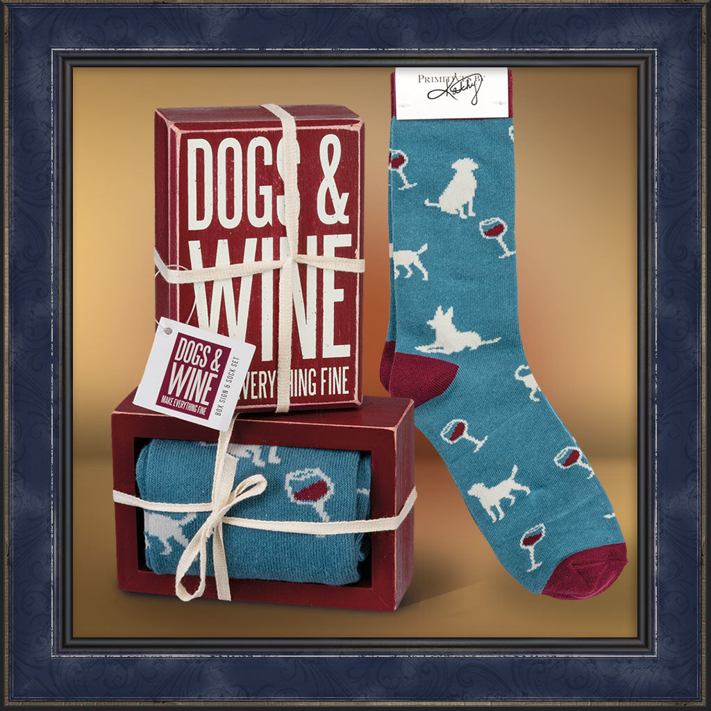 Box Sign and Socks Set - Dogs