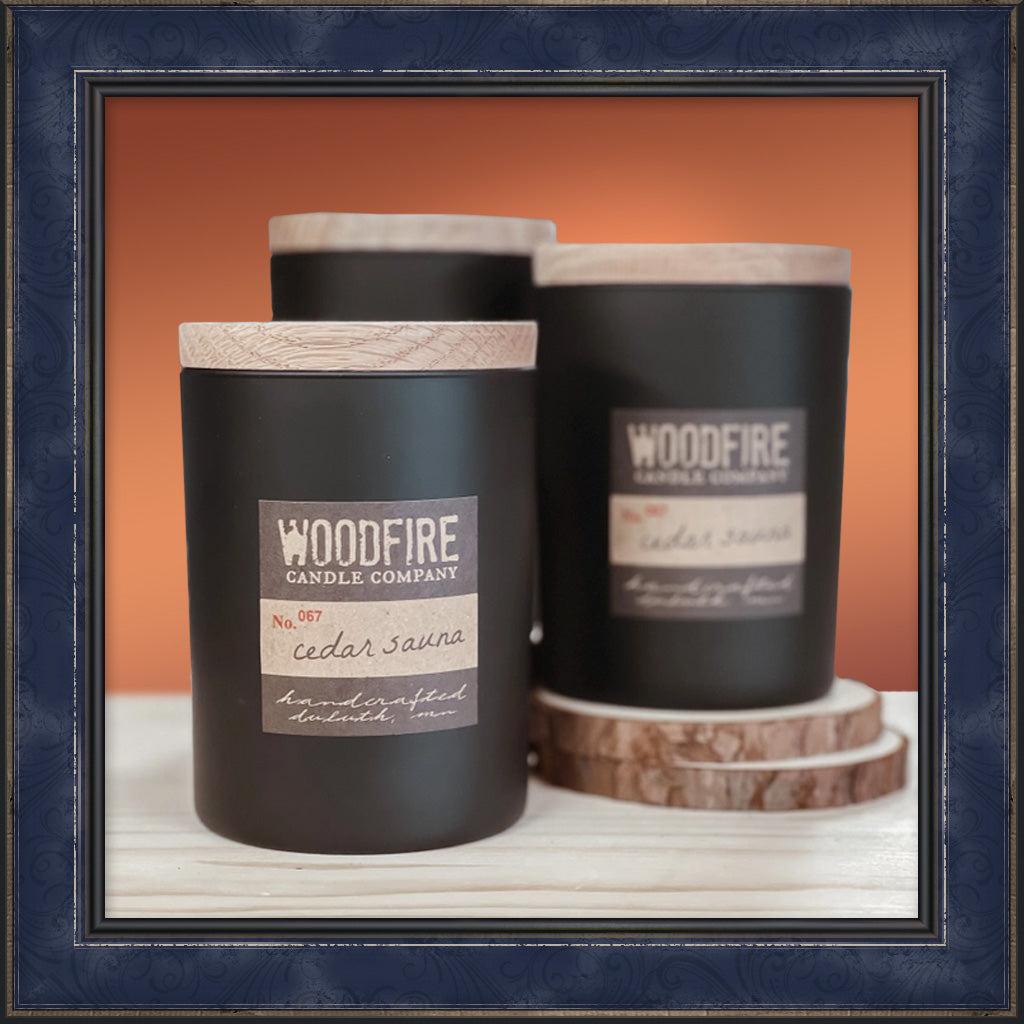 Candles, Woodfire Large Black Jar