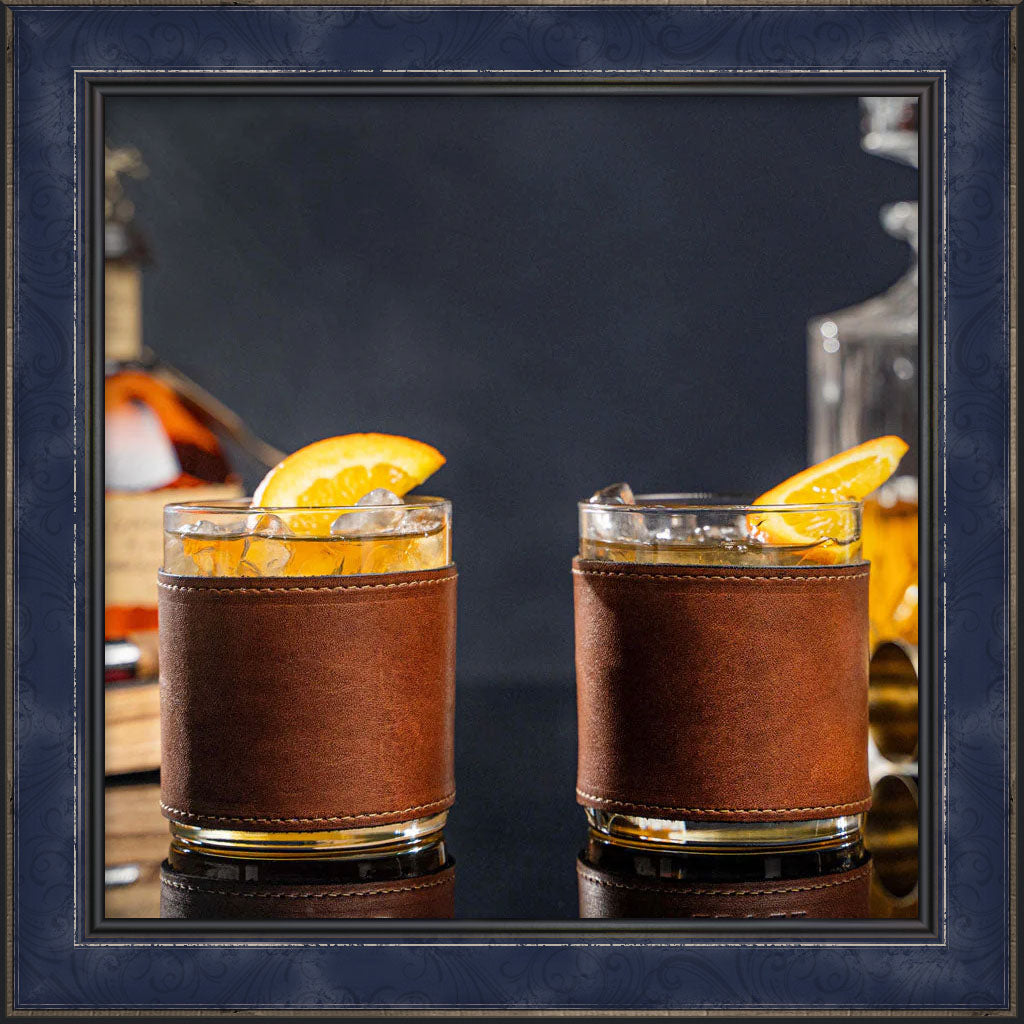 The Gentleman Rocks Glass &amp; Sleeves - Set of Two