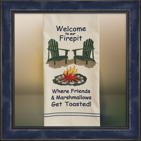 Targa In Metallo Decorativa Con Scritta "Welcome Firepit Friends Marshmallows Get Toasted" Per Bar E Casa, 20x30 Cm