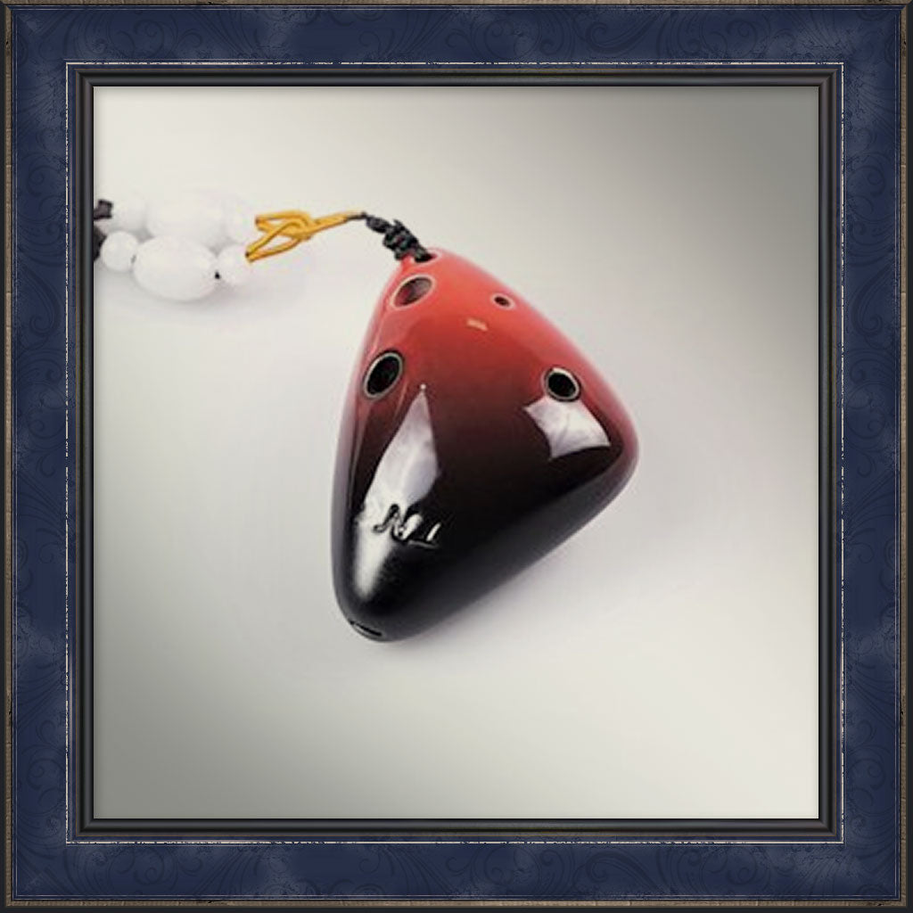 Ocarina Necklace, 6 Hole C Major, Red